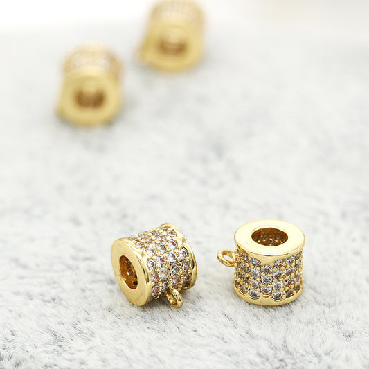 10-Säulen-Perle mit Schlaufe, 14-Karat-GF-Charm, Strassverzierung, Perlenarbeit, Abstandshalter