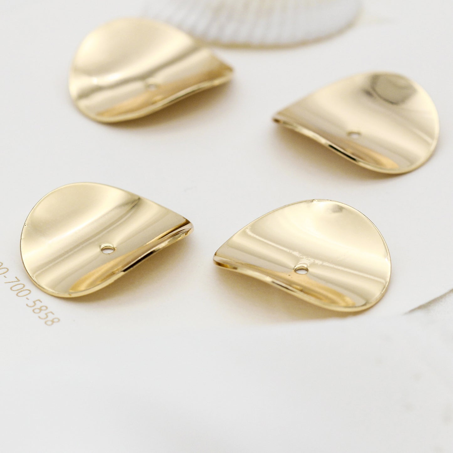 30 pièces rondes incurvées perle 14K GF charme perlage entretoise