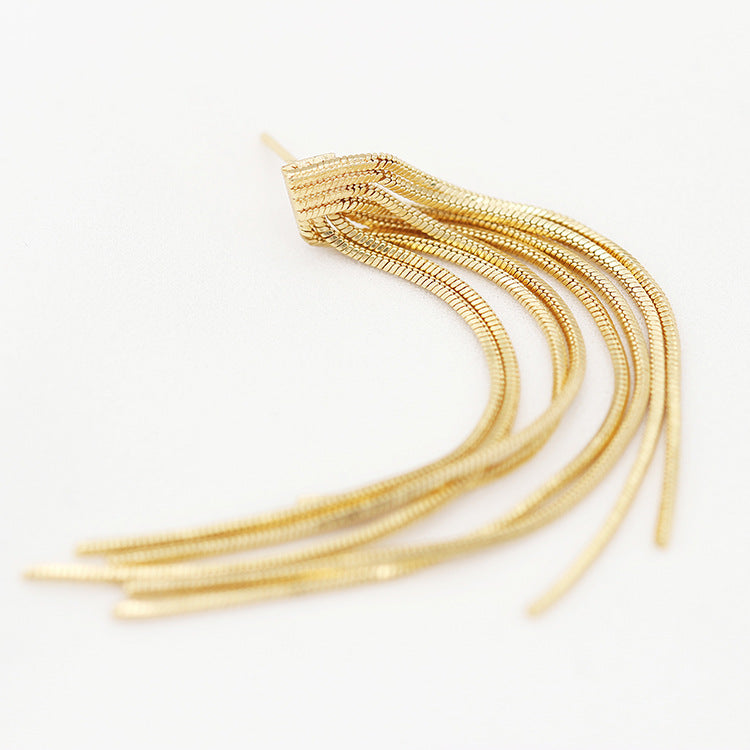 4 boucles d'oreilles à pampilles en chaîne serpent 14K GF Earing
