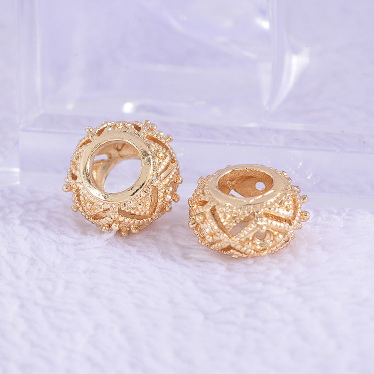 20 perles de tambour à gros trous 14K GF, entretoise de perles de charme