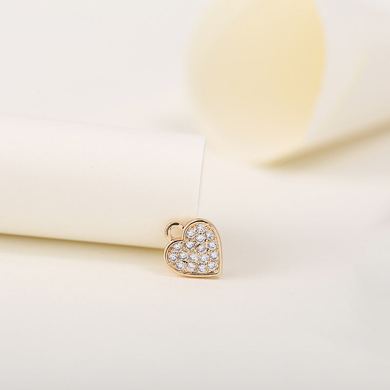 Pendentif à breloque 2 cœurs orné de strass 14K GF