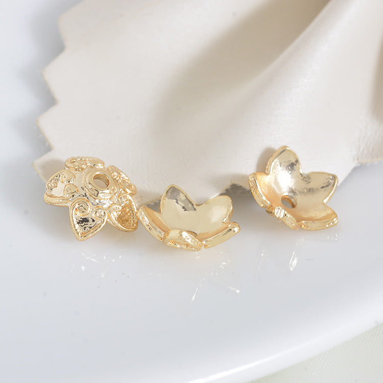 50 bonnets de perles florales, tasse 14K GF, breloques, entretoise de perles