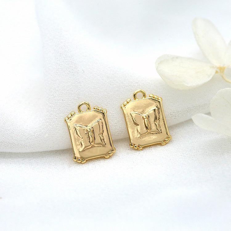 10 Schmetterling-Sonnen-Lächeln-Gesicht-Charm-Anhänger aus 14 Karat GF