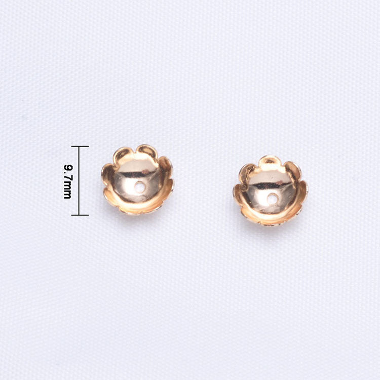 100 tasse de capuchon de perles florales 14K GF, entretoise de perles de charme