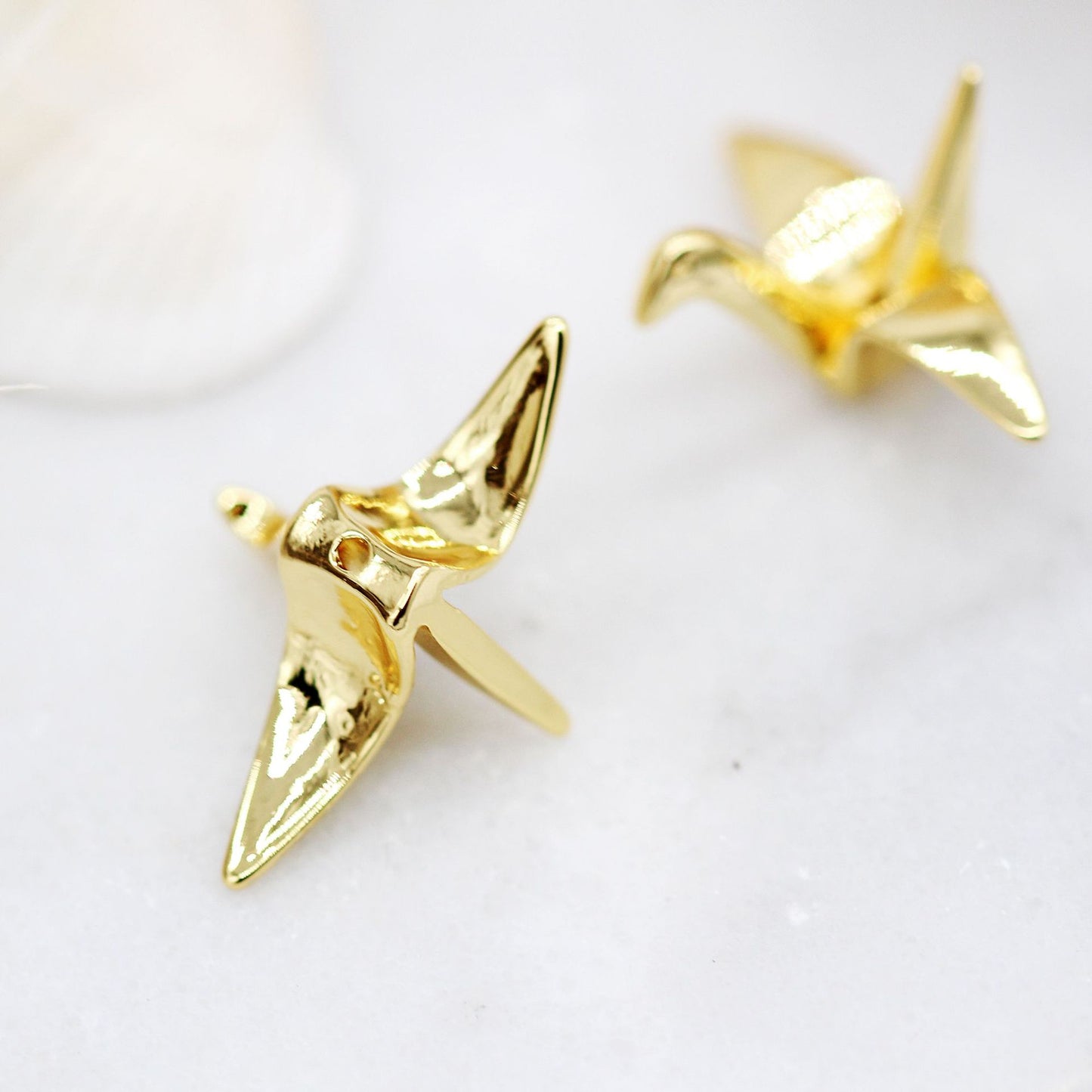 10 Origami Grue Perle Charme 14K GF Perles Entretoise