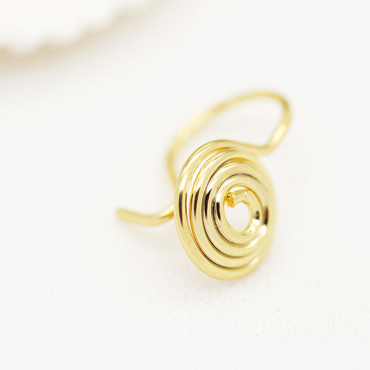 4 clips d’oreille en spirale sans piercing boucle d’oreille 14K GF boucle d’oreille demi-percée perle vierge