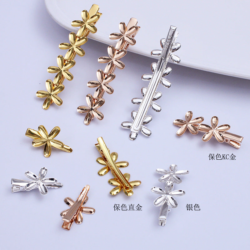 20 Glossy Multi Floral Charm Hairpin Hair Alligator Clip 18KGP