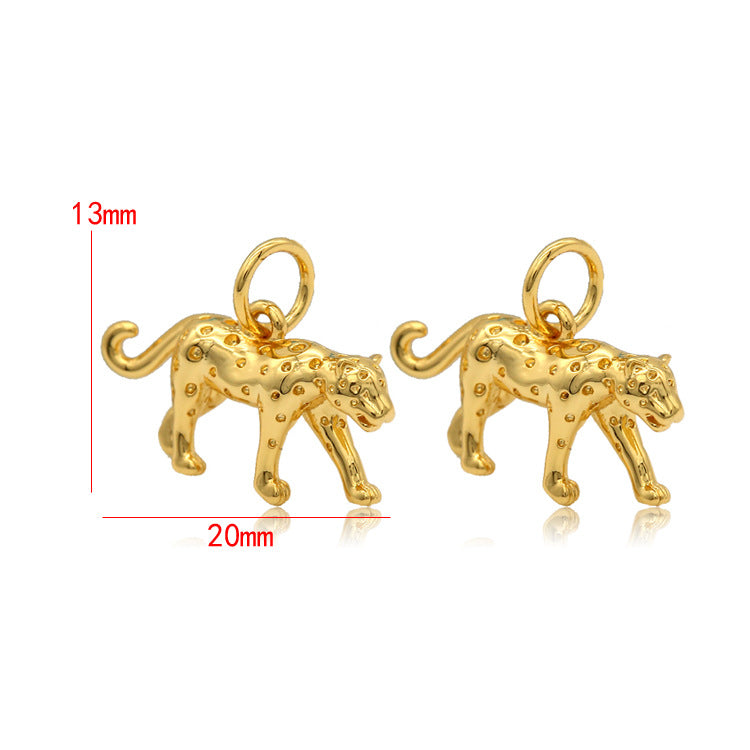 5 Leoparden-Charm-Anhänger 14K GF