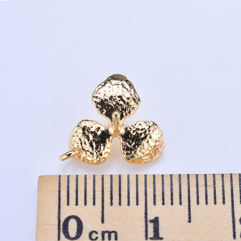 20 Floral Stud Earrings with Loop 14K GF Half Drilled Pearl Bead Blank