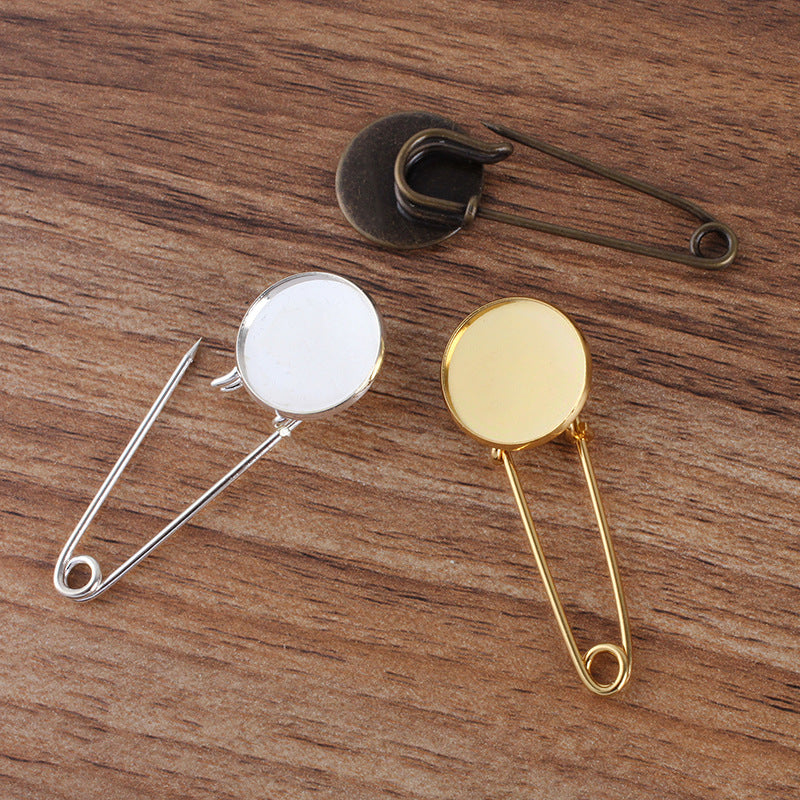 50 lunette tasse broche sûre 18KGP 12mm 14mm 16mm 18mm 20mm cabochon rond Base vierge réglage de pièce de pierre précieuse