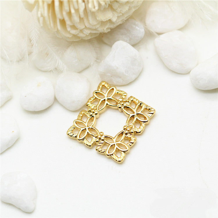 10 pendentif à breloque cercle carré creux 14K GF