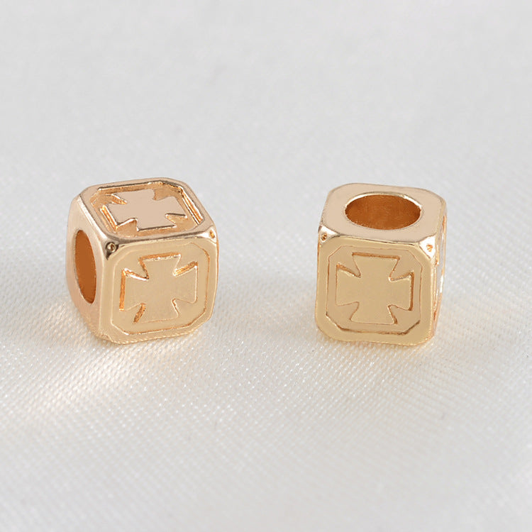 20 breloques en perles cubiques croisées 14K GF entretoise de perles