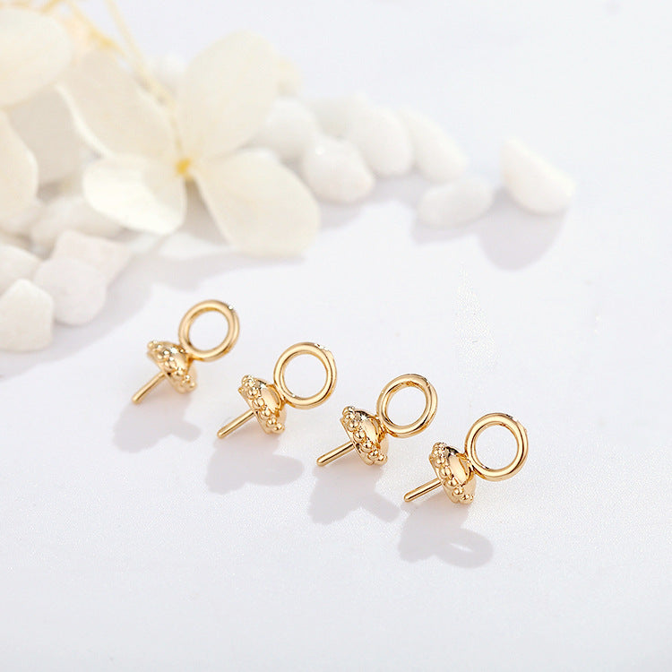 2 broches Bail strass embelli 14K GF pendentif anneaux supérieurs connecteur moitié percé perle perle vierge