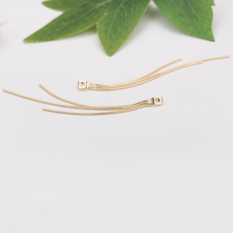 2 boucles d'oreilles à pampilles en chaîne serpent, tige d'oreille 14K GF, boucle d'oreille arrière