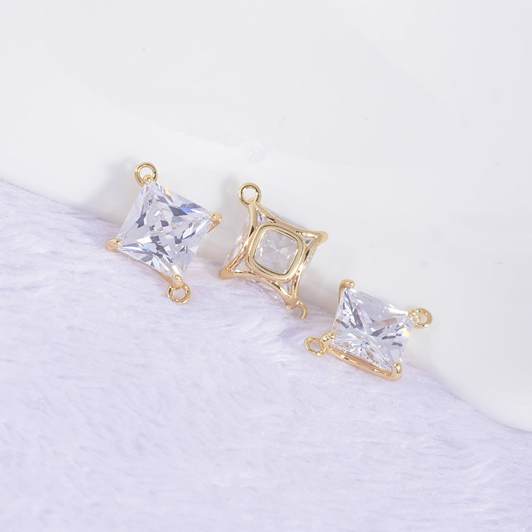 20 connecteurs de charme en diamant à double boucle ornés de strass 14K GF