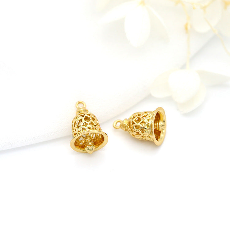 2 pendentifs à breloque cloche creuse 14K GF