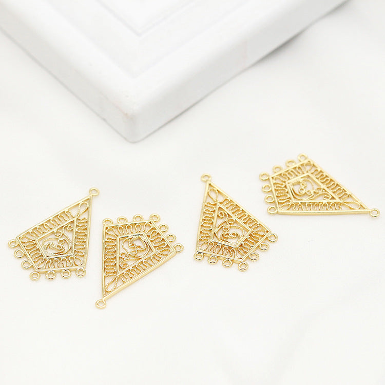 10 pendentifs à breloques en forme de diamant à boucles multiples 14K GF