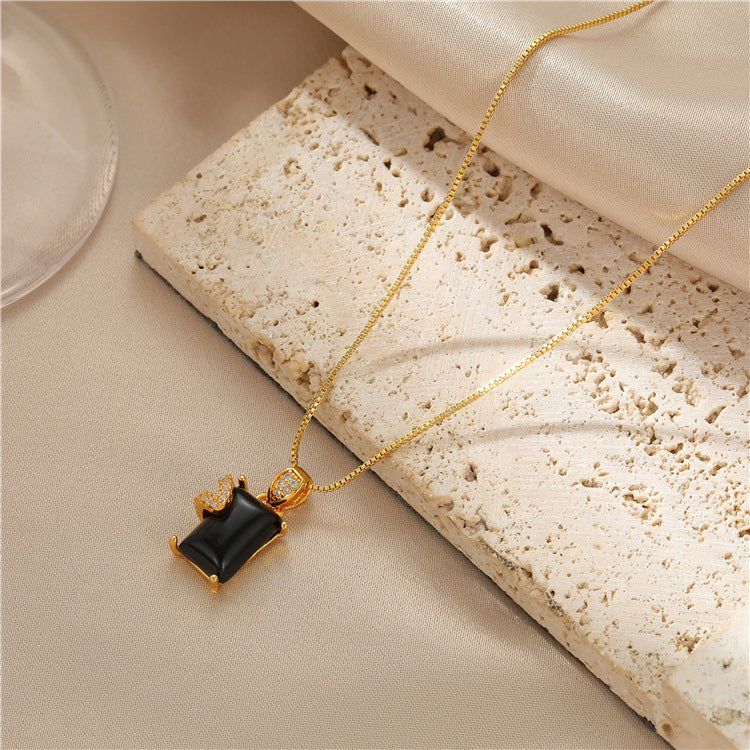 2 ensembles de pendentifs à breloques ornés de strass rectangulaires, collier, boucles d'oreilles, bague de déclaration 14K GF