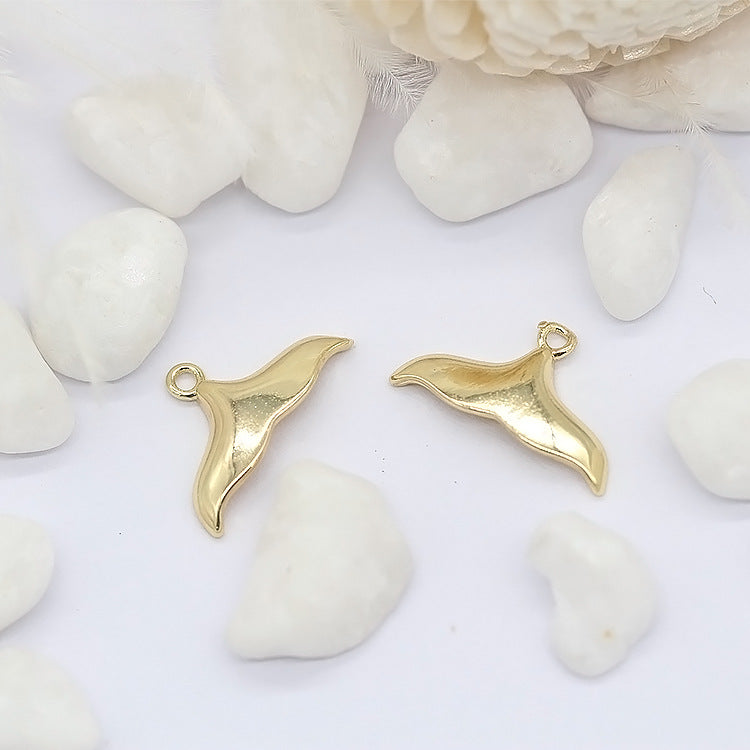 20 Pendentif à breloque queue de baleine sirène 14K GF