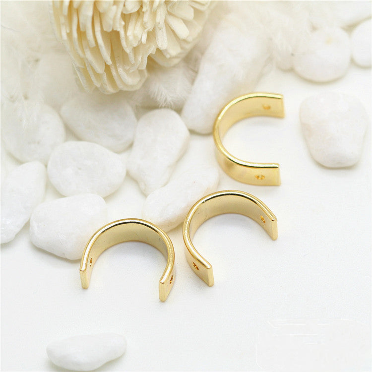50 trous traversants cercle semi-rond cadre de perle de charme 14K GF entretoise de perles