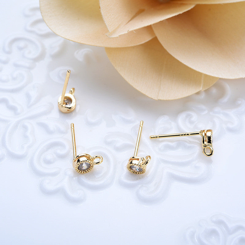 20 boucles d'oreilles en pierre ronde avec boucle strass embellie 14K GF boucle d'oreille en fil d'oreille