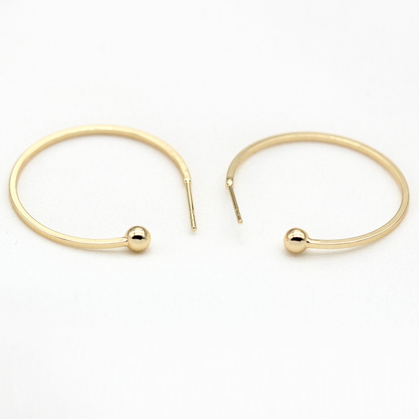 10 boucles d'oreilles à tige épaisses en demi-cercle brillant 14K GF Earing