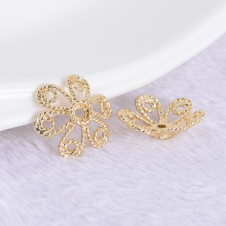 20 capuchons de perles florales, tasse 14K GF, entretoise de perles de charme
