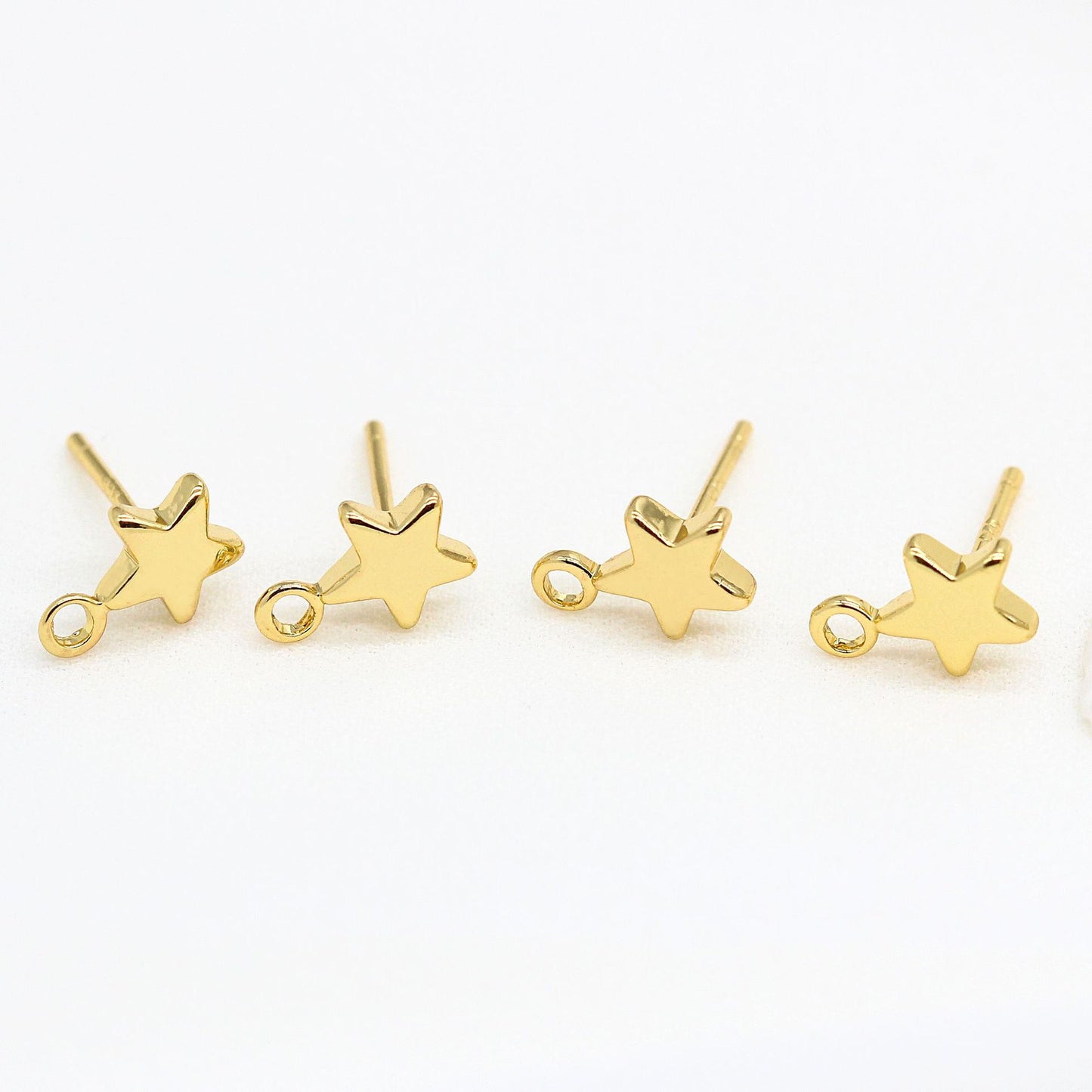 10 boucles d'oreilles à tige étoile brillante avec boucle d'oreille 14K GF