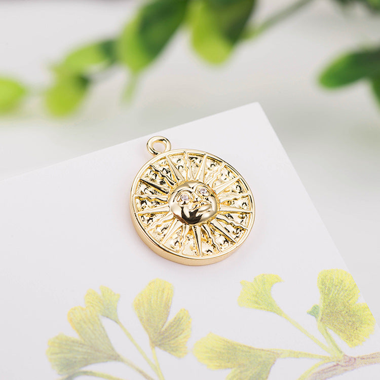 2 Dieu du Soleil Apollo Charm Pendentif Strass Embelli 14K GF