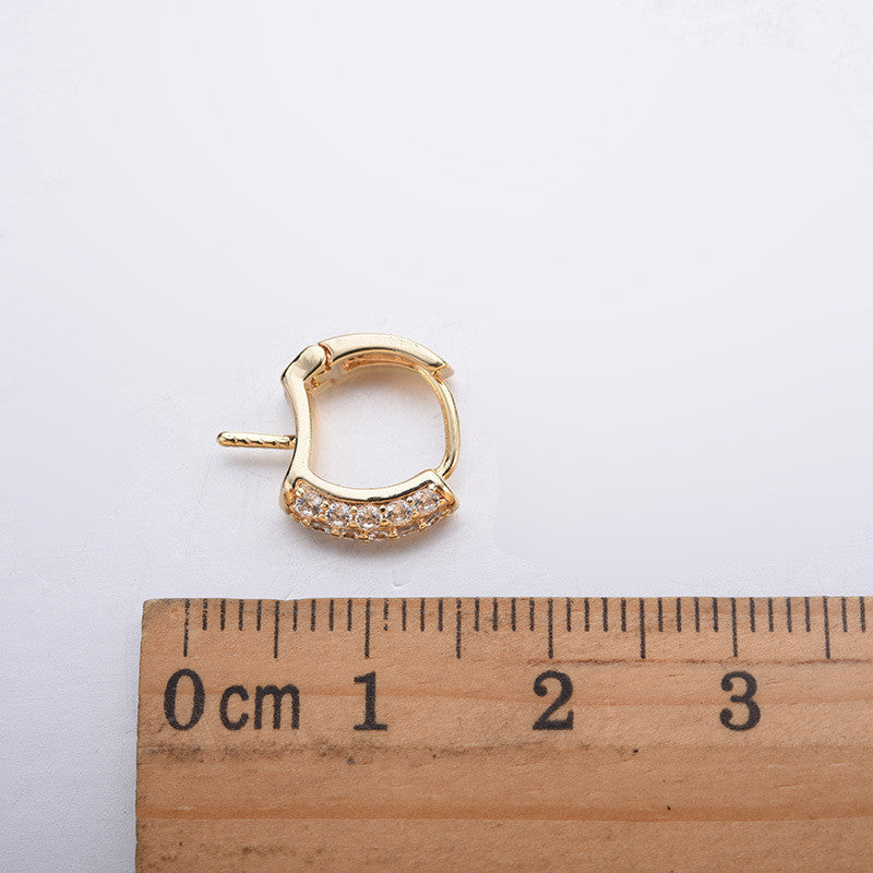 20 boucles d'oreilles créoles rondes ornées de strass 14K GF, perles à moitié percées, vierges