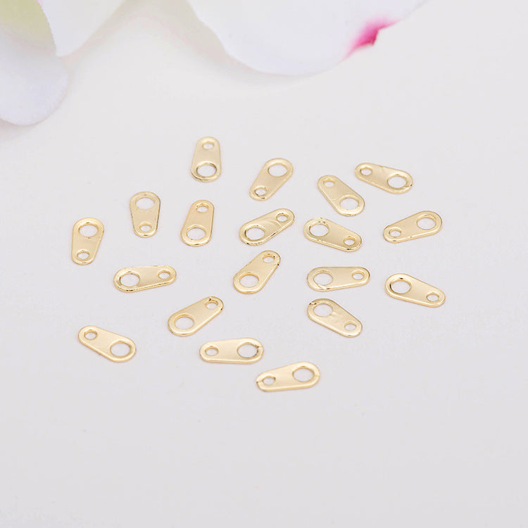 10 doppelt geschlungene Tiny Tag Charm Kettenendverbinder 14K GF