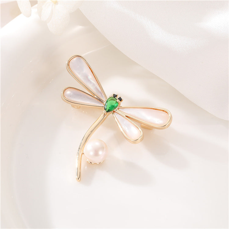 2 Broche Papillon 14K GF Perle Coquille Strass Embellie Demi-Percée Perle Perle Vierge