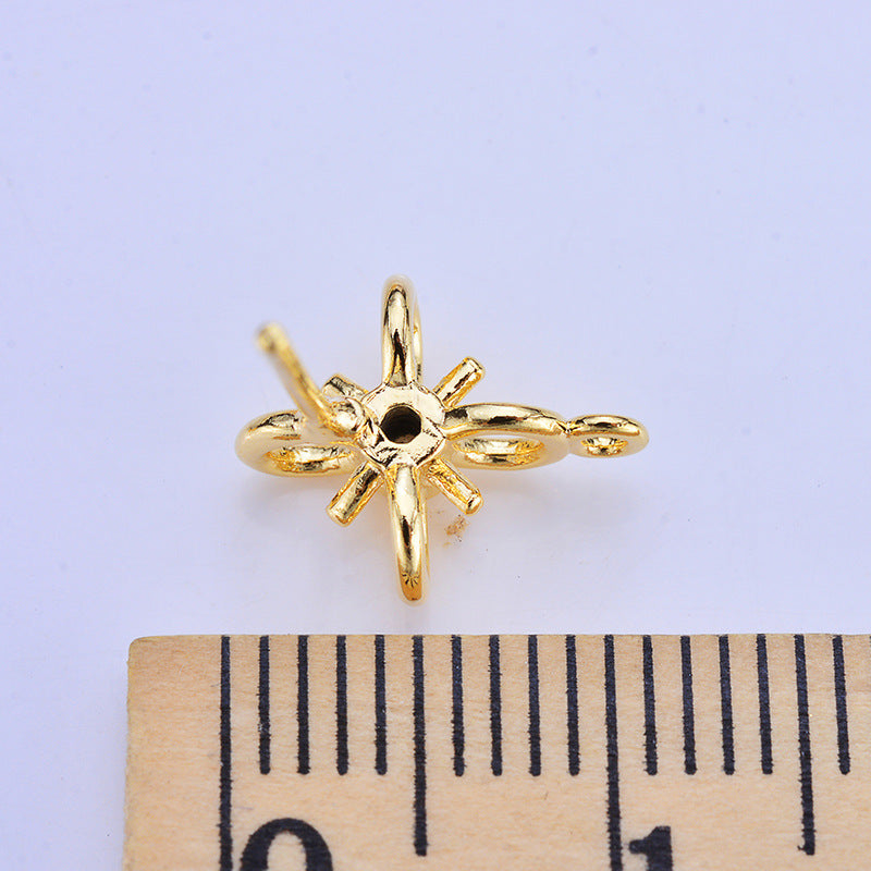 10 Blumen-Ohrstecker mit Öse, 14-Karat-GF-Strassverzierung
