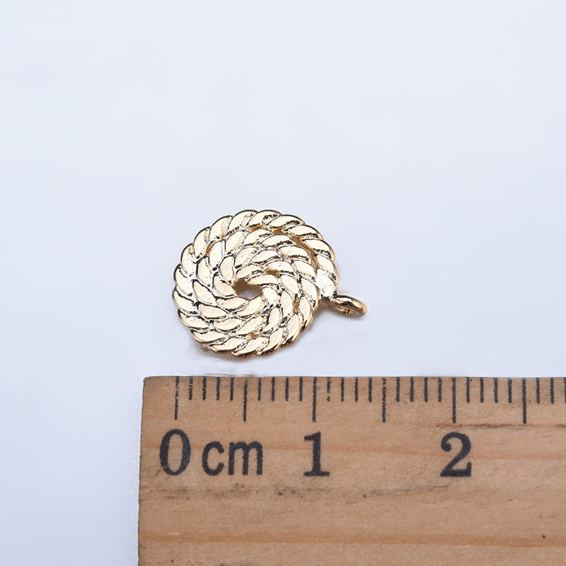 20 runde Spiral-Ohrstecker mit Öse aus 14-karätigem GF