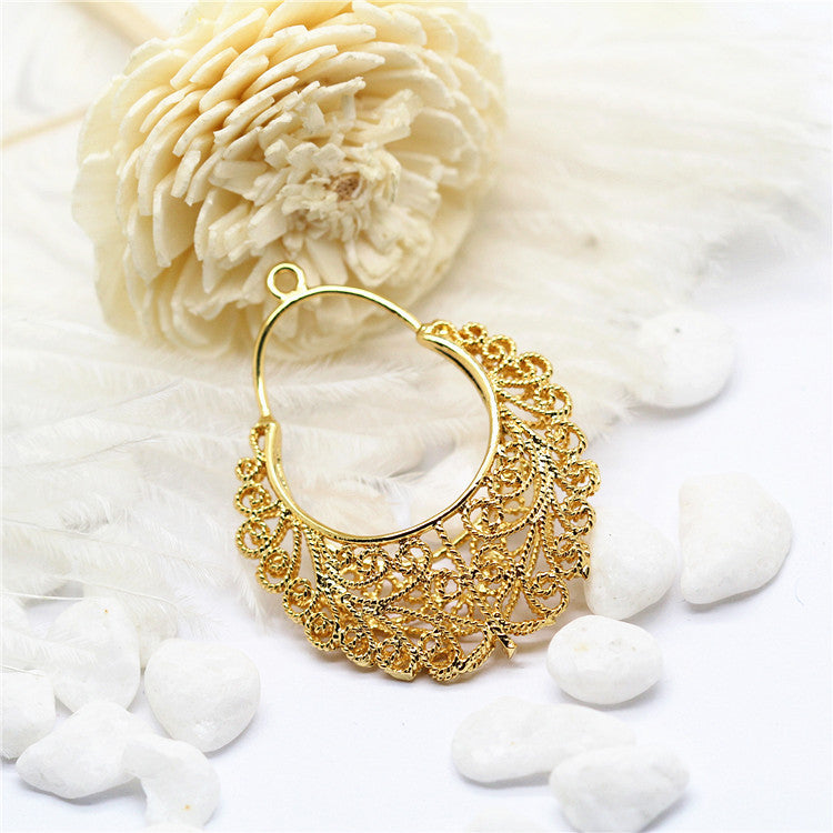 10 hohle ovale Charm-Anhänger 14K GF