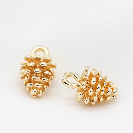 10 pendentif à breloque pomme de pin 14K GF