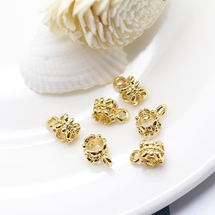 30 Pendentif à breloque tuyau floral 14K GF