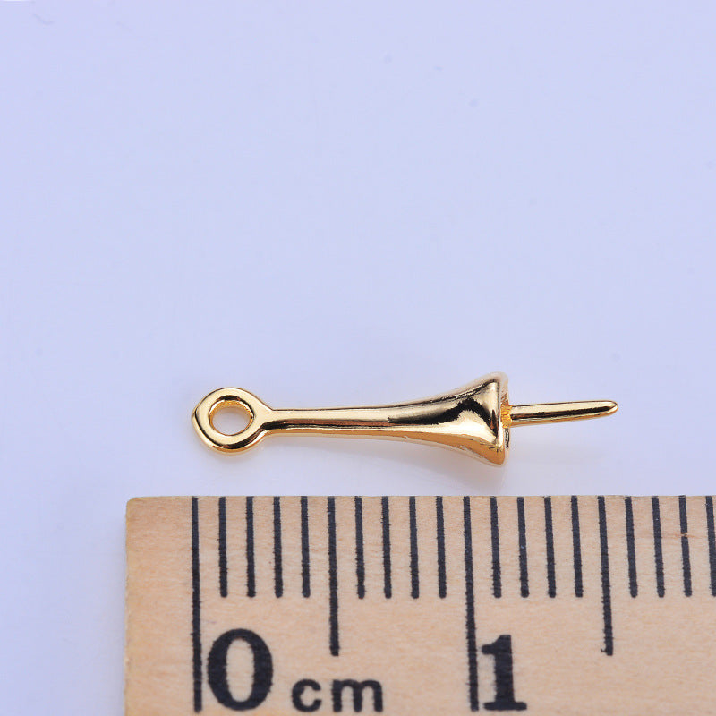 100 pinces à pince 14K GF pendentif connecteur supérieur à moitié percé perle vierge