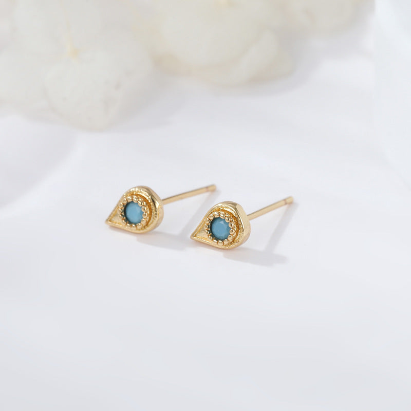 Boucles d'oreilles à tige rondes en forme d'ange 4 étoiles, goutte d'eau, papillon, ornées de strass 14K GF