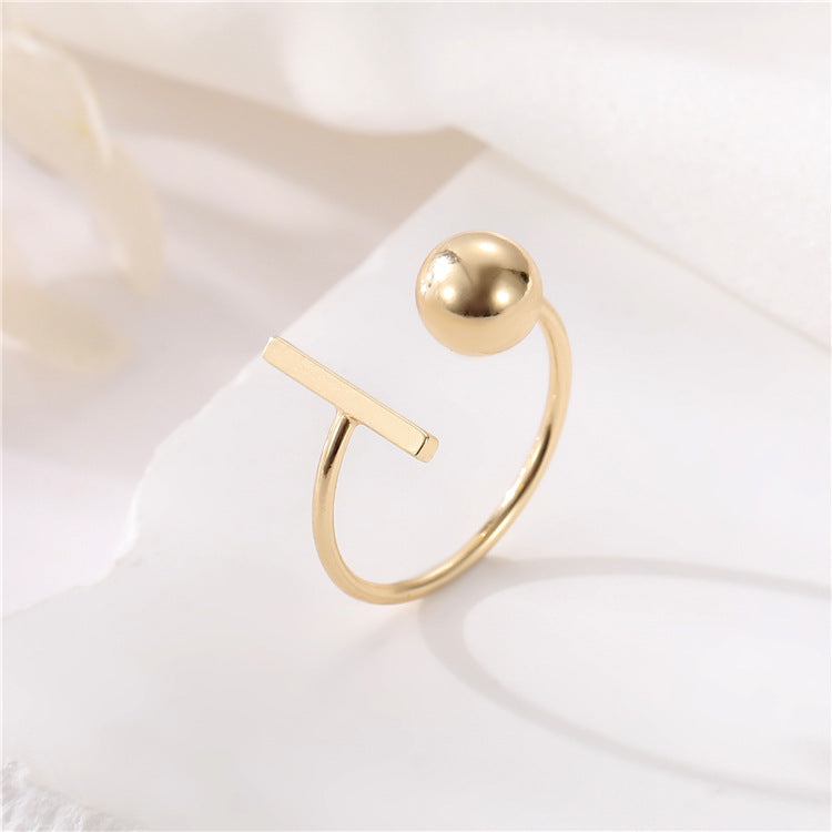 2 bague de déclaration sculptée en cercle ouvert 14K GF perle à moitié percée vierge