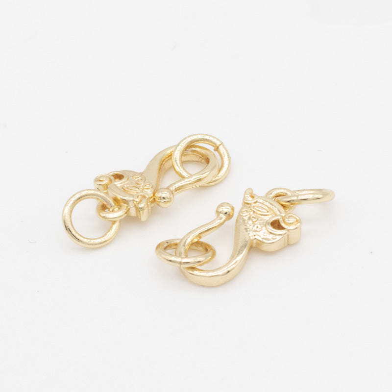 2 connecteurs de fermoirs à boucle à crochet Dragon S Clasp 14K GF