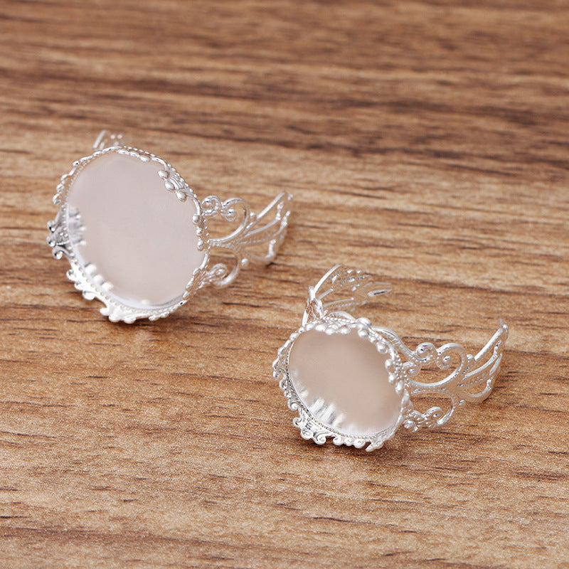 20 Filigree Crown Edge Bezel Cup Open Circle Ring 18KGP 15mm 20mm Round Cabochon Blank Base Gemstone Setting