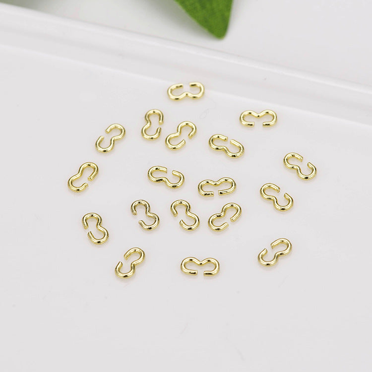 100 Open Circle 3 Shaped Jump Ring 14K GF Connector