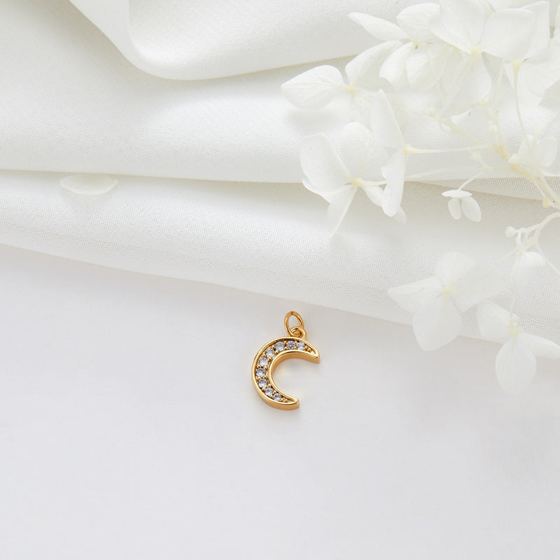 2 coeur nuage musique lune oeil serpent charme pendentif strass embelli 14K GF