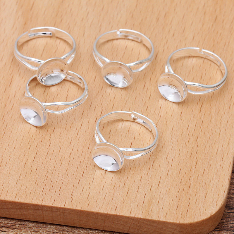 200 Openable Circle Ring 18KGP 8mm 10mm Round Nonporous Bead Blank Base Gemstone Setting