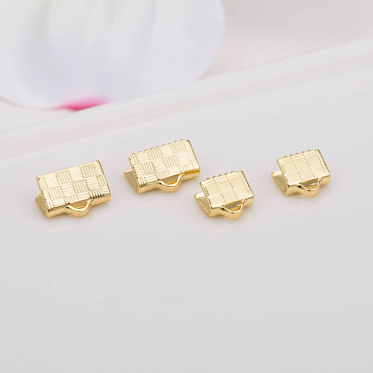 2 pinces d'extrémité de cordon de ruban sculpté, fermoir à pince à sertir 14K GF