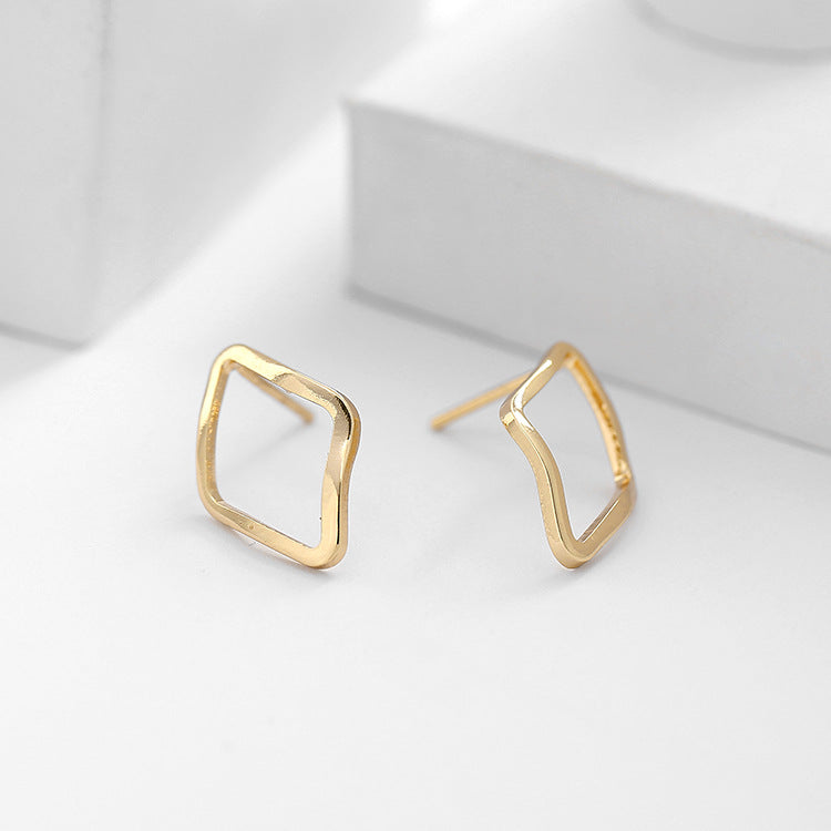 20 boucles d'oreilles à tige en forme de cercle de diamants incurvés brillants 14K GF