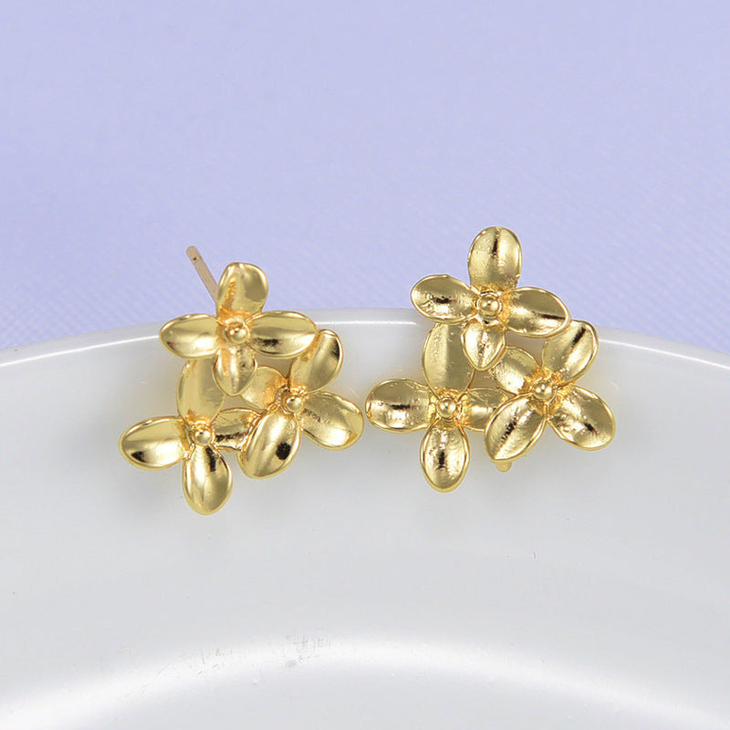 20 Blumen-Ohrstecker mit Öse, 14 K GF