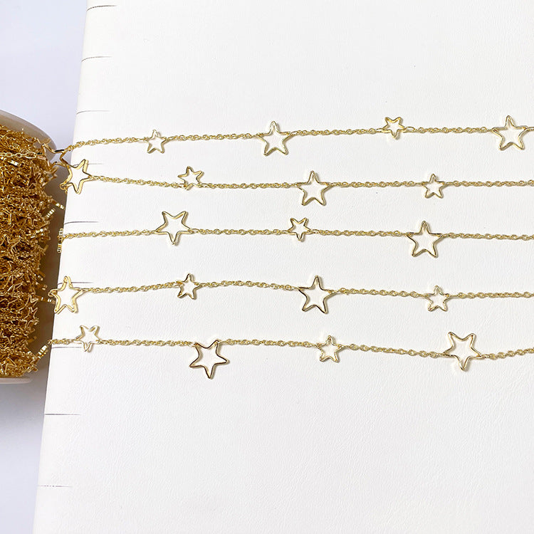 2 Meter dünne Sternkreis-Kabelkette mit flachem O-Glied aus 14-karätigem GF