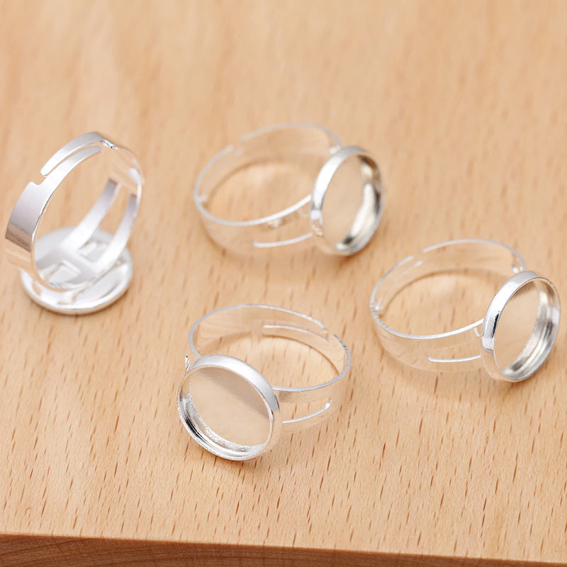 200 Round Bezel Cup Openable Circle Ring 18KGP 12mm Cabochon Blank Base Gemstone Setting